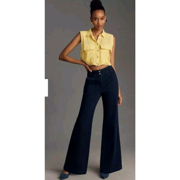 AnthropologieThe Naomi High-Rise Wide-Leg Jeans by Maeve sz 26 - Picture 1 of 9